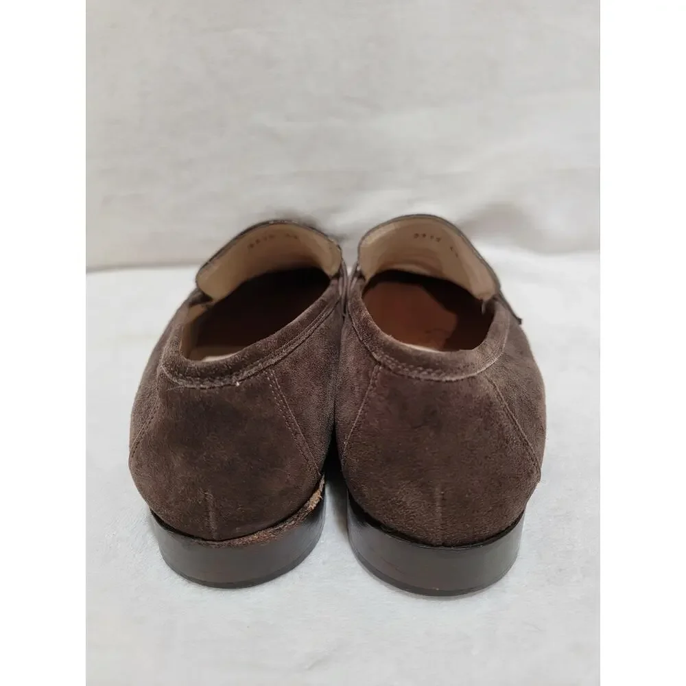 Tremp dark brown suede horsebit loafers 42